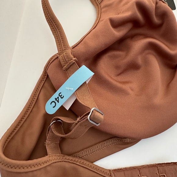 Women's Brown Lace Trim Bra - Picture 5 of 5